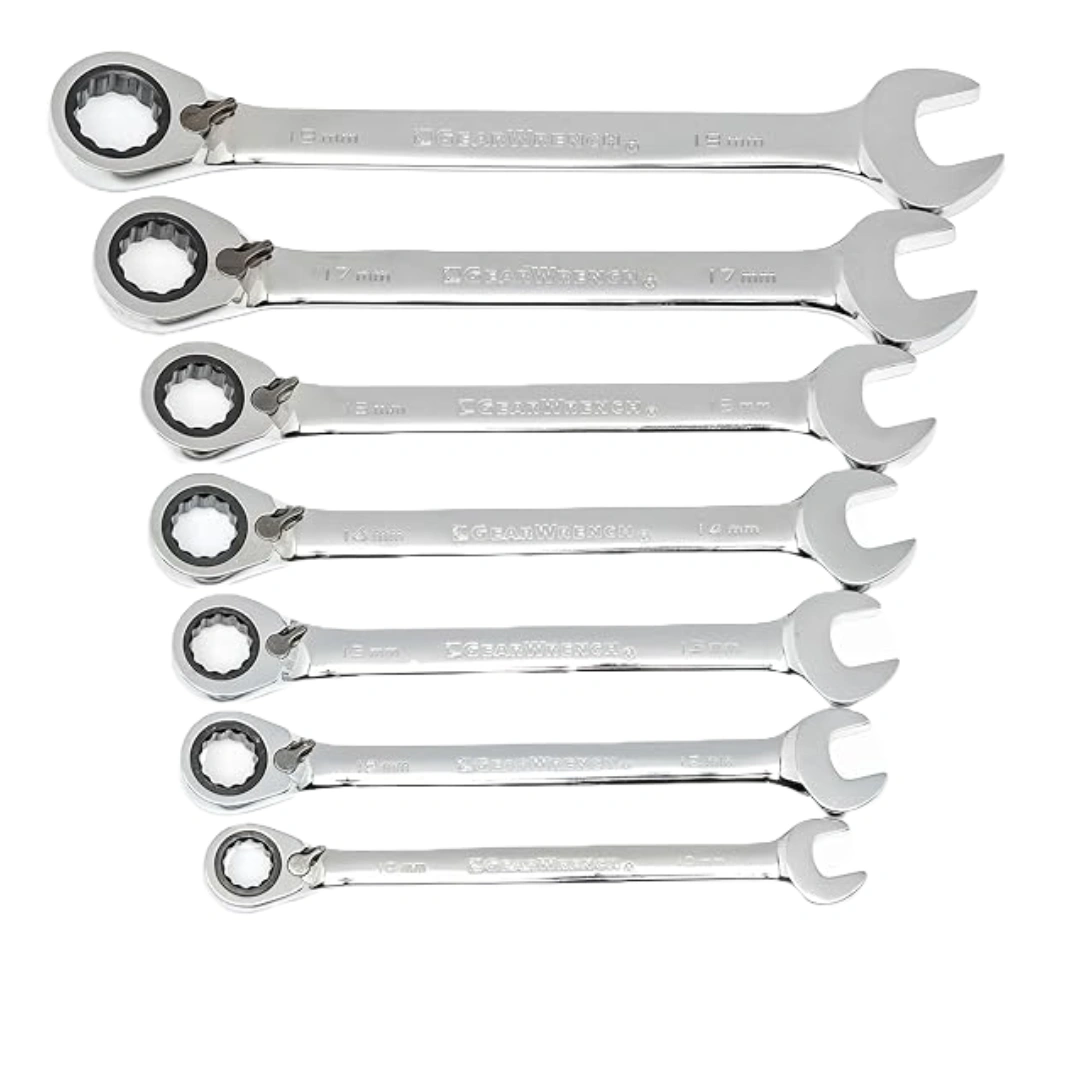 GEARWRENCH 8 Pc. 12 Pt. Reversible Ratcheting Combination Wrench Set, Metric - 9543